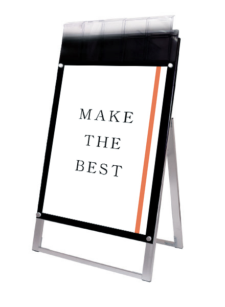 常磐精工 ポスタースタンド ポスター用スタンド看板マグネジ パンフレットケース付 A1片面ブラック(屋外用) PSSKMNP-A1KB-G|【店舗用品】