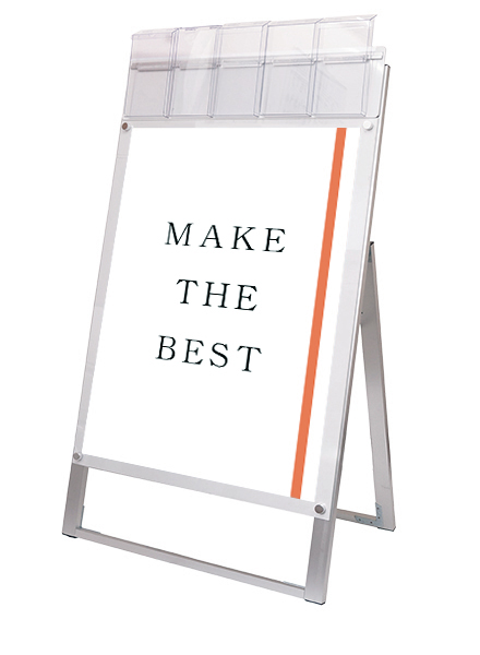 常磐精工 ポスタースタンド ポスター用スタンド看板マグネジ パンフレットケース付 A1片面ホワイト(屋外用) PSSKMNP-A1KW-G|【店舗用品】