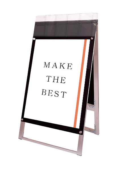 常磐精工 ポスタースタンド ポスター用スタンド看板マグネジ パンフレットケース付 A1両面ブラック(屋外用) PSSKMNP-A1RB-G|【店舗用品】