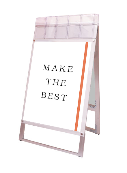 常磐精工 ポスタースタンド ポスター用スタンド看板マグネジ パンフレットケース付 A1両面ホワイト(屋外用) PSSKMNP-A1RW-G|【店舗用品】