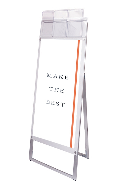 常磐精工 ポスタースタンド ポスター用スタンド看板マグネジ パンフレットケース付 A3縦縦片面ホワイト(屋外用) PSSKMNP-A3TTKW-G|【店舗用品】