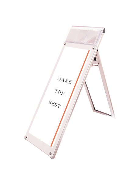 常磐精工 ポスタースタンド ポスター用スタンド看板マグネジ パンフレットケース付 A3縦縦ロウ片面ホワイト(屋内用) PSSKMNP-A3TTLKW|【店舗用品】