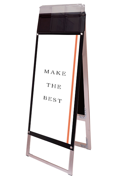 常磐精工 ポスタースタンド ポスター用スタンド看板マグネジ パンフレットケース付 A3縦縦両面ブラック(屋外用) PSSKMNP-A3TTRB-G|【店舗用品】