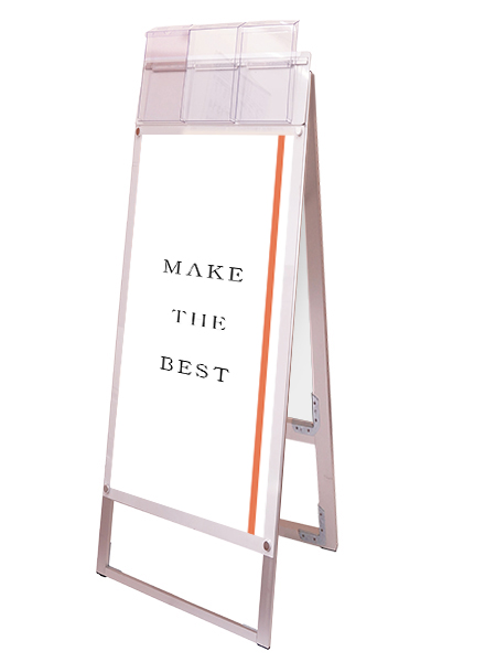 常磐精工 ポスタースタンド ポスター用スタンド看板マグネジ パンフレットケース付 A3縦縦両面ホワイト(屋外用) PSSKMNP-A3TTRW-G|【店舗用品】