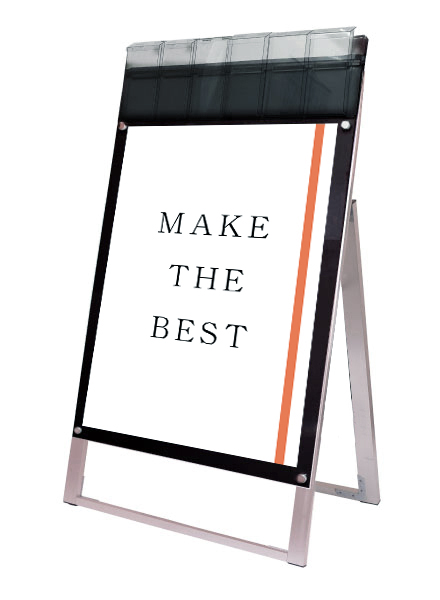 常磐精工 ポスタースタンド ポスター用スタンド看板マグネジ パンフレットケース付 B1片面ブラック(屋外用) PSSKMNP-B1KB-G|【店舗用品】