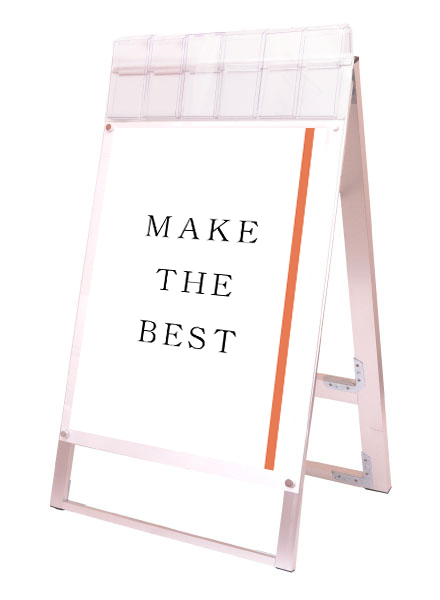 常磐精工 ポスタースタンド ポスター用スタンド看板マグネジ パンフレットケース付 B1両面ホワイト(屋外用) PSSKMNP-B1RW-G|【店舗用品】