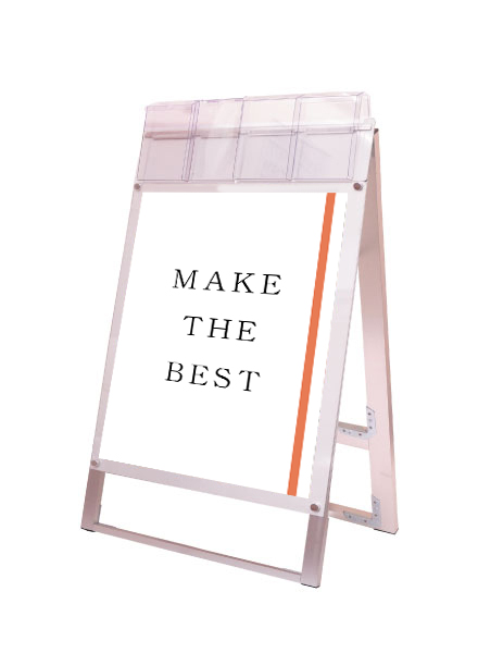 常磐精工 ポスタースタンド ポスター用スタンド看板マグネジ パンフレットケース付 B2両面ホワイト(屋外用) PSSKMNP-B2RW-G|【店舗用品】