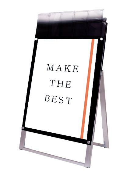 常磐精工 ポスタースタンド ポスター用スタンド看板パンフレットケース付 A1片面ブラック(屋外用) PSSKP-A1KB-G|【店舗用品】