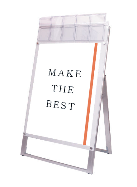 常磐精工 ポスタースタンド ポスター用スタンド看板パンフレットケース付 A1片面ホワイト(屋外用) PSSKP-A1KW-G|【店舗用品】