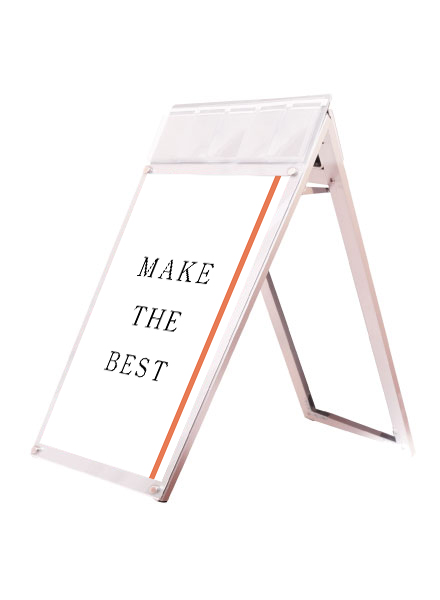 常磐精工 ポスタースタンド ポスター用スタンド看板パンフレットケース付 A1ロウ両面ホワイト(屋内用) PSSKP-A1LRW|【店舗用品】