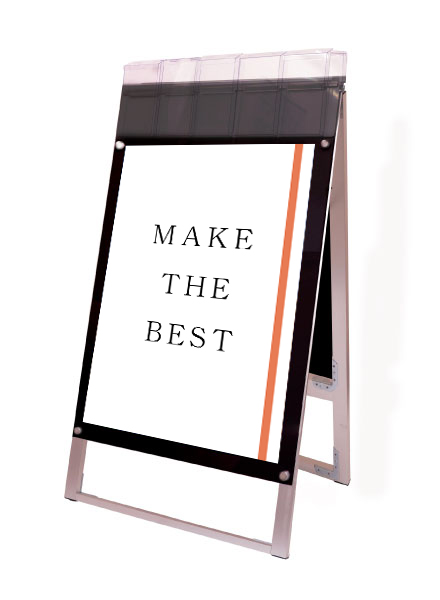 常磐精工 ポスタースタンド ポスター用スタンド看板パンフレットケース付 A1両面ブラック(屋外用) PSSKP-A1RB-G|【店舗用品】