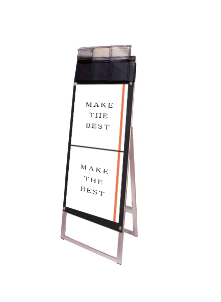 常磐精工 ポスタースタンド ポスター用スタンド看板パンフレットケース付 A3縦縦片面ブラック(屋外用) PSSKP-A3TTKB-G|【店舗用品】