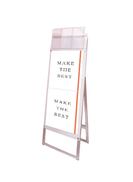 常磐精工 ポスタースタンド ポスター用スタンド看板パンフレットケース付 A3縦縦片面ホワイト(屋外用) PSSKP-A3TTKW-G|【店舗用品】