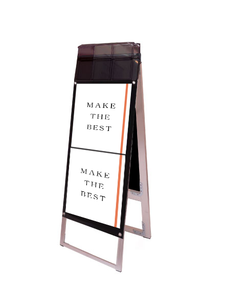 常磐精工 ポスタースタンド ポスター用スタンド看板パンフレットケース付 A3縦縦両面ブラック(屋外用) PSSKP-A3TTRB-G|【店舗用品】