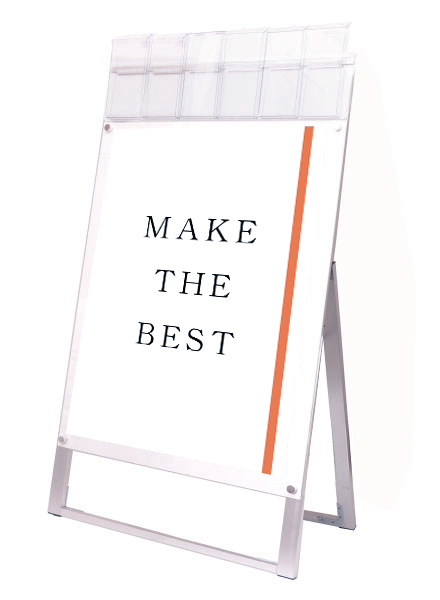 常磐精工 ポスタースタンド ポスター用スタンド看板パンフレットケース付 B1片面ホワイト(屋外用) PSSKP-B1KW-G|【店舗用品】