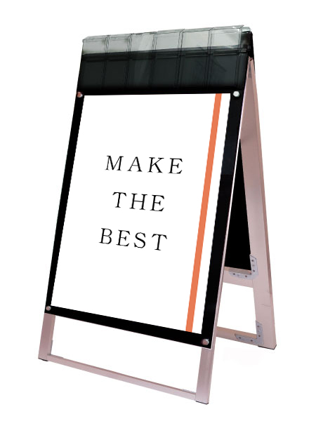 常磐精工 ポスタースタンド ポスター用スタンド看板パンフレットケース付 B1両面ブラック(屋外用) PSSKP-B1RB-G|【店舗用品】