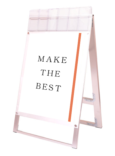 常磐精工 ポスタースタンド ポスター用スタンド看板パンフレットケース付 B1両面ホワイト(屋外用) PSSKP-B1RW-G|【店舗用品】