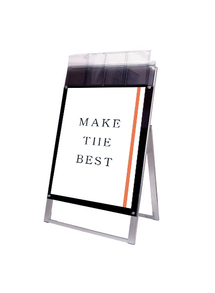 常磐精工 ポスタースタンド ポスター用スタンド看板パンフレットケース付 B2片面ブラック(屋外用) PSSKP-B2KB-G|【店舗用品】