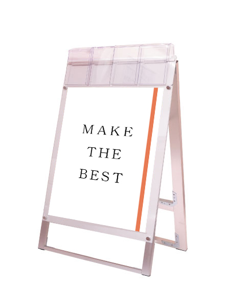 常磐精工 ポスタースタンド ポスター用スタンド看板パンフレットケース付 B2両面ホワイト(屋外用) PSSKP-B2RW-G|【店舗用品】