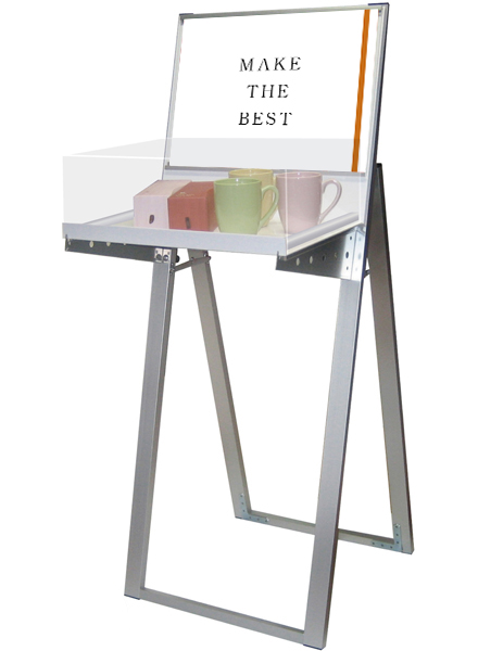 常磐精工 ラックスタンド看板 A3横ホワイト(アクリルボックス付) RASKA-A3YW|【店舗用品】