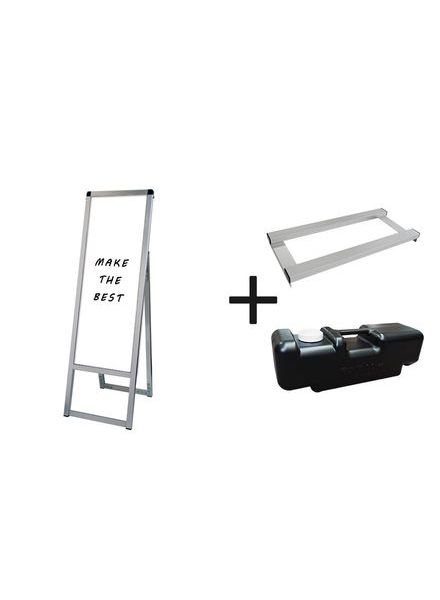 常磐精工 マーカースタンド バリウススタンド看板 ホワイトボード A3縦縦片面 ウエイトアーム・水タンクセット VASKWB-A3TTK-3SET|【店舗用品】