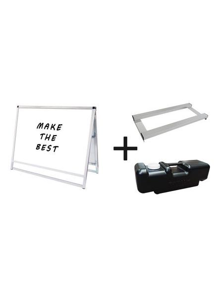 常磐精工 マーカースタンド バリウススタンド看板 ホワイトボード B1横ロウ両面 ウエイトアーム・水タンクセット VASKWB-B1YLR-3SET|【店舗用品】