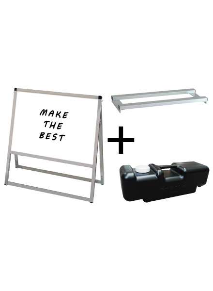 常磐精工 マーカースタンド バリウススタンド看板 ホワイトボード B2横片面 ウエイトアーム・水タンクセット VASKWB-B2YK-3SET|【店舗用品】