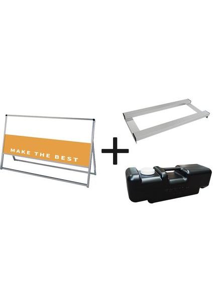 常磐精工 ボードスタンド バリウススタンド看板 アルミ複合板 1200×600片面 ウエイトアーム・水タンクセット VASKAP-1200X600K-3SET|【店舗用品】