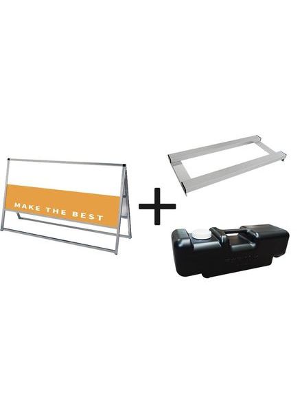 常磐精工 ボードスタンド バリウススタンド看板 アルミ複合板 1200×600両面 ウエイトアーム・水タンクセット VASKAP-1200X600R-3SET|【店舗用品】