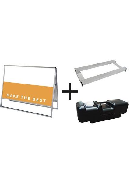 常磐精工 ボードスタンド バリウススタンド看板 アルミ複合板1200×900両面 ウエイトアーム・水タンクセット VASKAP-1200X900R-3SET|【店舗用品】