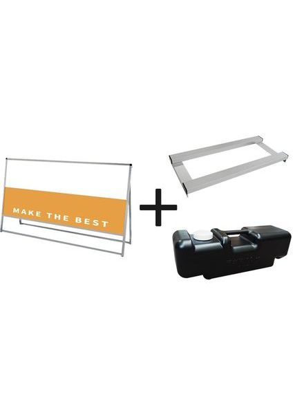 常磐精工 ボードスタンド バリウススタンド看板 アルミ複合板1800×900片面 ウエイトアーム・水タンクセット VASKAP-1800X900K-3SET|【店舗用品】