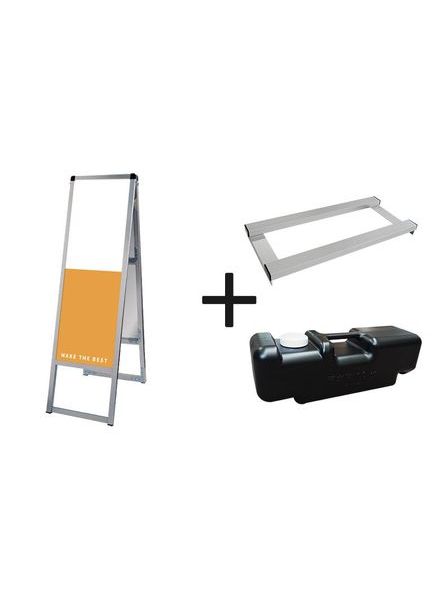 常磐精工 ボードスタンド バリウススタンド看板 アルミ複合板 300×900両面 ウエイトアーム・水タンクセット VASKAP-300X900R-3SET|【店舗用品】