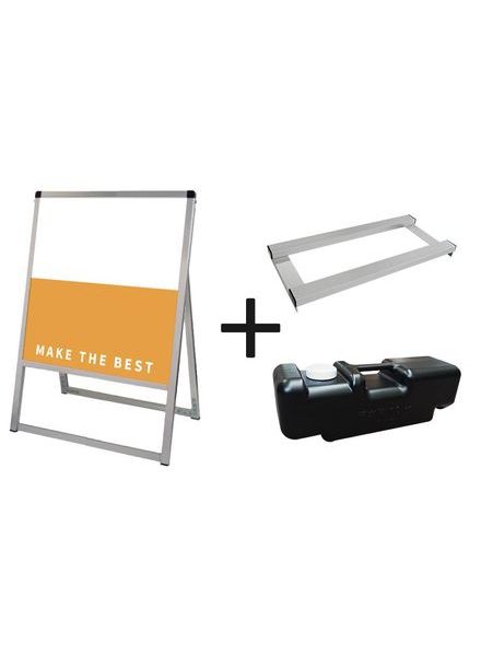 常磐精工 ボードスタンド バリウススタンド看板 アルミ複合板 450×450片面 ウエイトアーム・水タンクセット VASKAP-450X450K-3SET|【店舗用品】