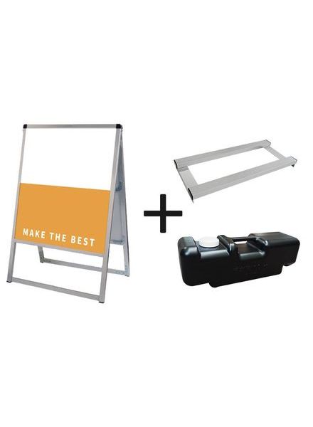 常磐精工 ボードスタンド バリウススタンド看板 アルミ複合板 450×600両面 ウエイトアーム・水タンクセット VASKAP-450X600R-3SET|【店舗用品】