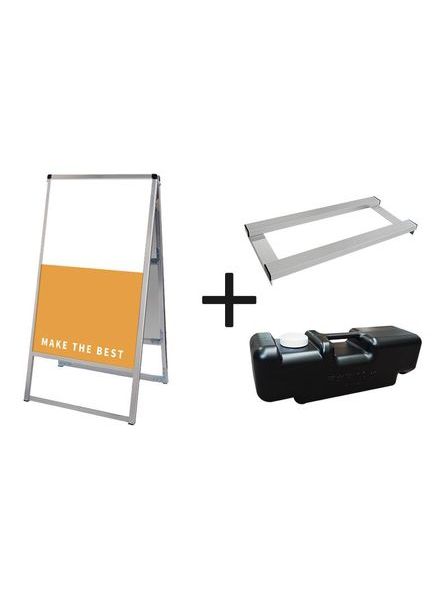 常磐精工 ボードスタンド バリウススタンド看板 アルミ複合板 450×900両面 ウエイトアーム・水タンクセット VASKAP-450X900R-3SET|【店舗用品】