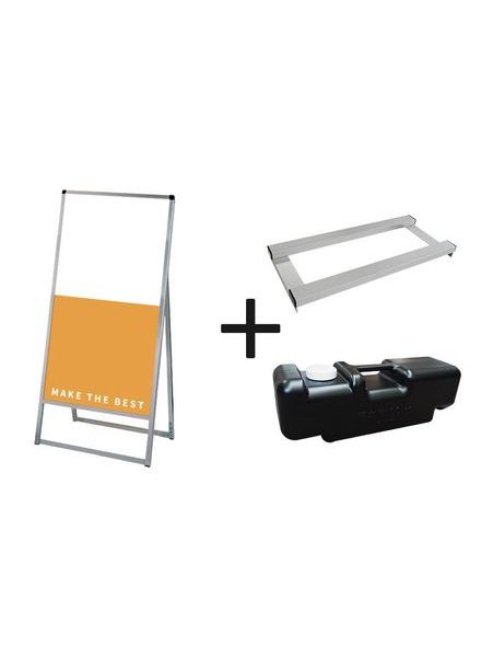 常磐精工 ボードスタンド バリウススタンド看板 アルミ複合板 600×1200片面 ウエイトアーム・水タンクセット VASKAP-600X1200K-3SET|【店舗用品】