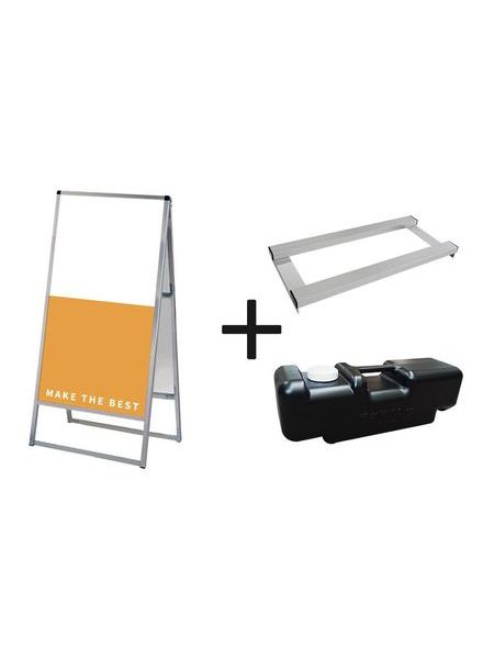 常磐精工 ボードスタンド バリウススタンド看板 アルミ複合板 600×1200両面 ウエイトアーム・水タンクセット VASKAP-600X1200R-3SET|【店舗用品】