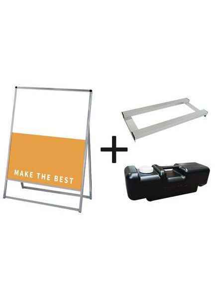 常磐精工 ボードスタンド バリウススタンド看板 アルミ複合板 900×1200片面 ウエイトアーム・水タンクセット VASKAP-900X1200K-3SET|【店舗用品】