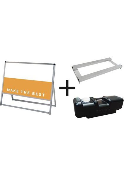 常磐精工 ボードスタンド バリウススタンド看板 アルミ複合板 900×450片面 ウエイトアーム・水タンクセット VASKAP-900X450K-3SET|【店舗用品】