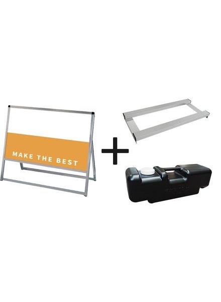 常磐精工 ボードスタンド バリウススタンド看板 アルミ複合板 900×600片面 ウエイトアーム・水タンクセット VASKAP-900X600K-3SET|【店舗用品】