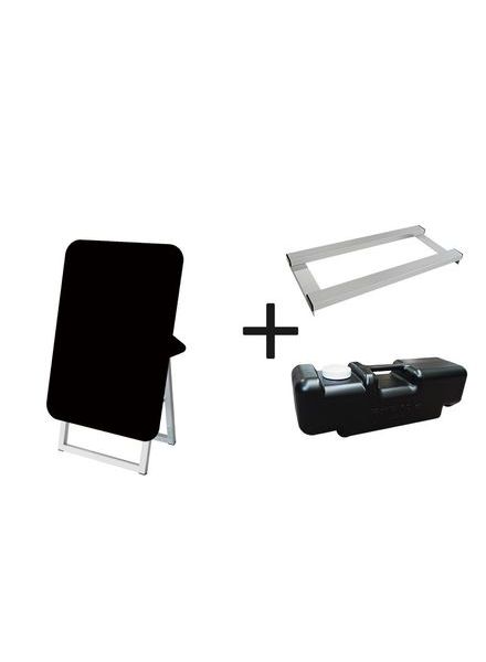 常磐精工 マーカースタンド ポップルスタンド看板シルエット 45×60片面ブラック ふきだし形（右） ウエイトアーム・水タンクセット PPSKSL45X60K-FKR-3SET|【店舗用品】