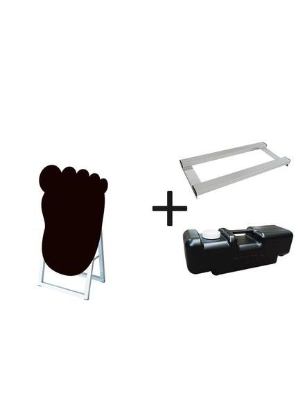 常磐精工 マーカースタンド ポップルスタンド看板シルエット 45×60片面ブラック 足形 ウエイトアーム・水タンクセット PPSKSL45X60K-FOT-B-3SET|【店舗用品】