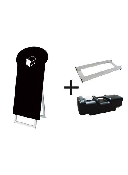 常磐精工 マーカースタンド ポップルスタンド看板シルエット 45×90片面ブラック パン形 ウエイトアーム・水タンクセット PPSKSL45X90K-BEK-3SET|【店舗用品】