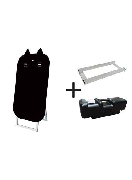常磐精工 マーカースタンド ポップルスタンド看板シルエット 45×90片面ブラック ネコ形 ウエイトアーム・水タンクセット PPSKSL45X90K-CAT-3SET|【店舗用品】