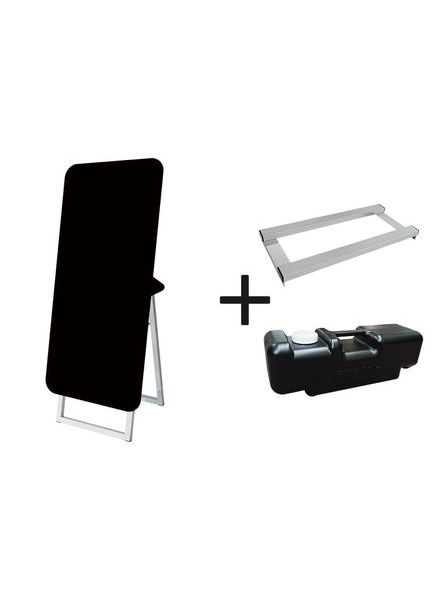 常磐精工 マーカースタンド ポップルスタンド看板シルエット 45×90片面ブラック ふきだし形（右） ウエイトアーム・水タンクセット PPSKSL45X90K-FKR-3SET|【店舗用品】