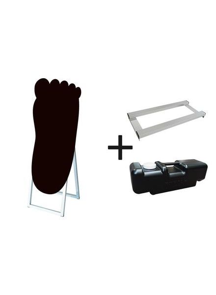 常磐精工 マーカースタンド ポップルスタンド看板シルエット 45×90片面ブラック 足形 ウエイトアーム・水タンクセット PPSKSL45X90K-FOT-B-3SET|【店舗用品】