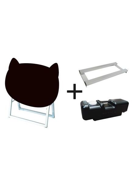 常磐精工 マーカースタンド ポップルスタンド看板シルエット 60×45片面ブラック ネコ形 ウエイトアーム・水タンクセット PPSKSL60X45K-CAFY-B-3SET|【店舗用品】