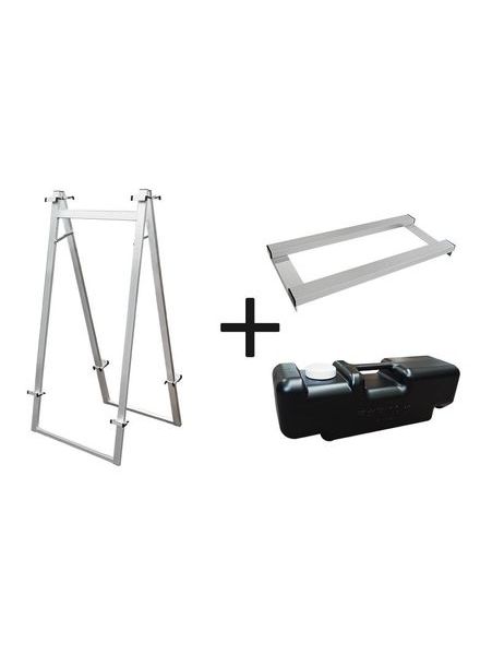 常磐精工 パネルスタンド アルミフリーイーゼル600両面 ウエイトアーム・水タンクセット AFEZ600R-3SET|【店舗用品】