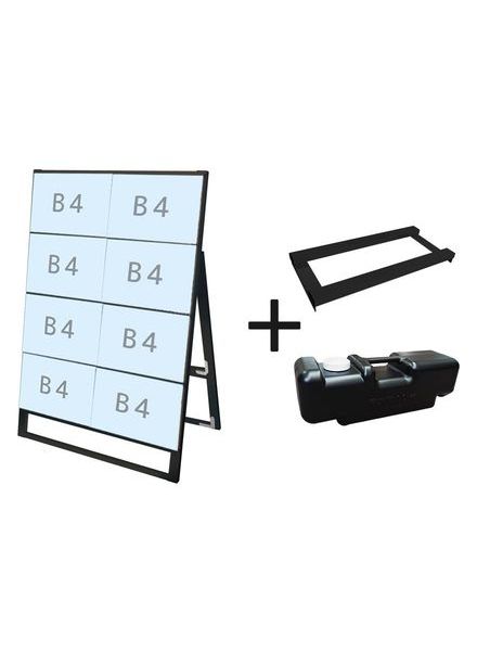 常磐精工 ブラックカードケーススタンド看板 B4横8片面 ウエイトアーム・水タンクセット BCCSK-B4Y8K-3SET|【店舗用品】