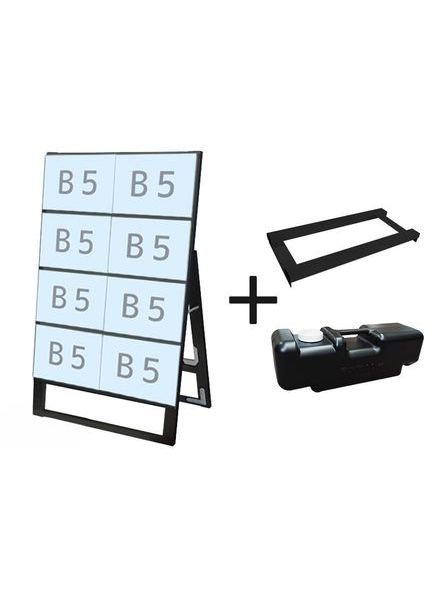 常磐精工 ブラックカードケーススタンド看板 B5横8片面 ウエイトアーム・水タンクセット BCCSK-B5Y8K-3SET|【店舗用品】